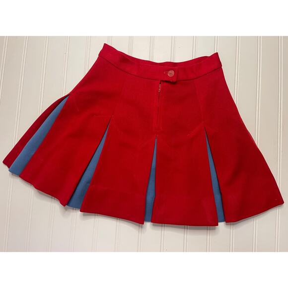 Vintage Dehen Official Cheerleading Skirt Red Blue Pleated Size Girl's 10 - Picture 5 of 6